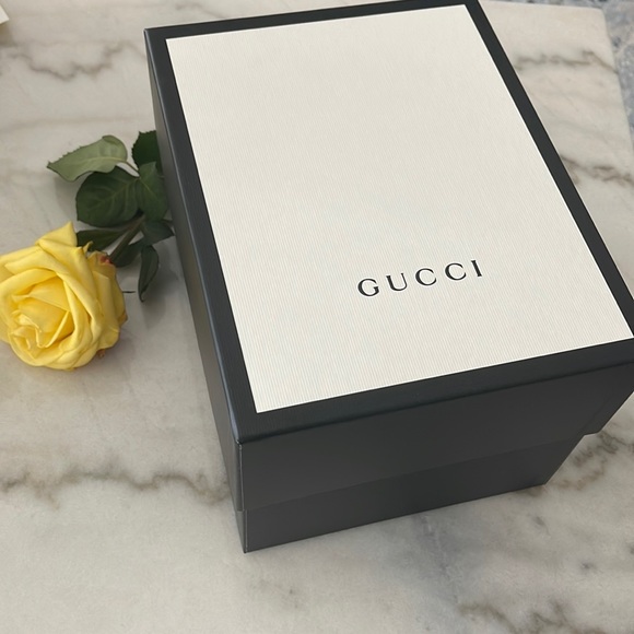 NEW Tall GUCCI Authentic Empty black white box - Gift Box Luxury Medium - Picture 1 of 7